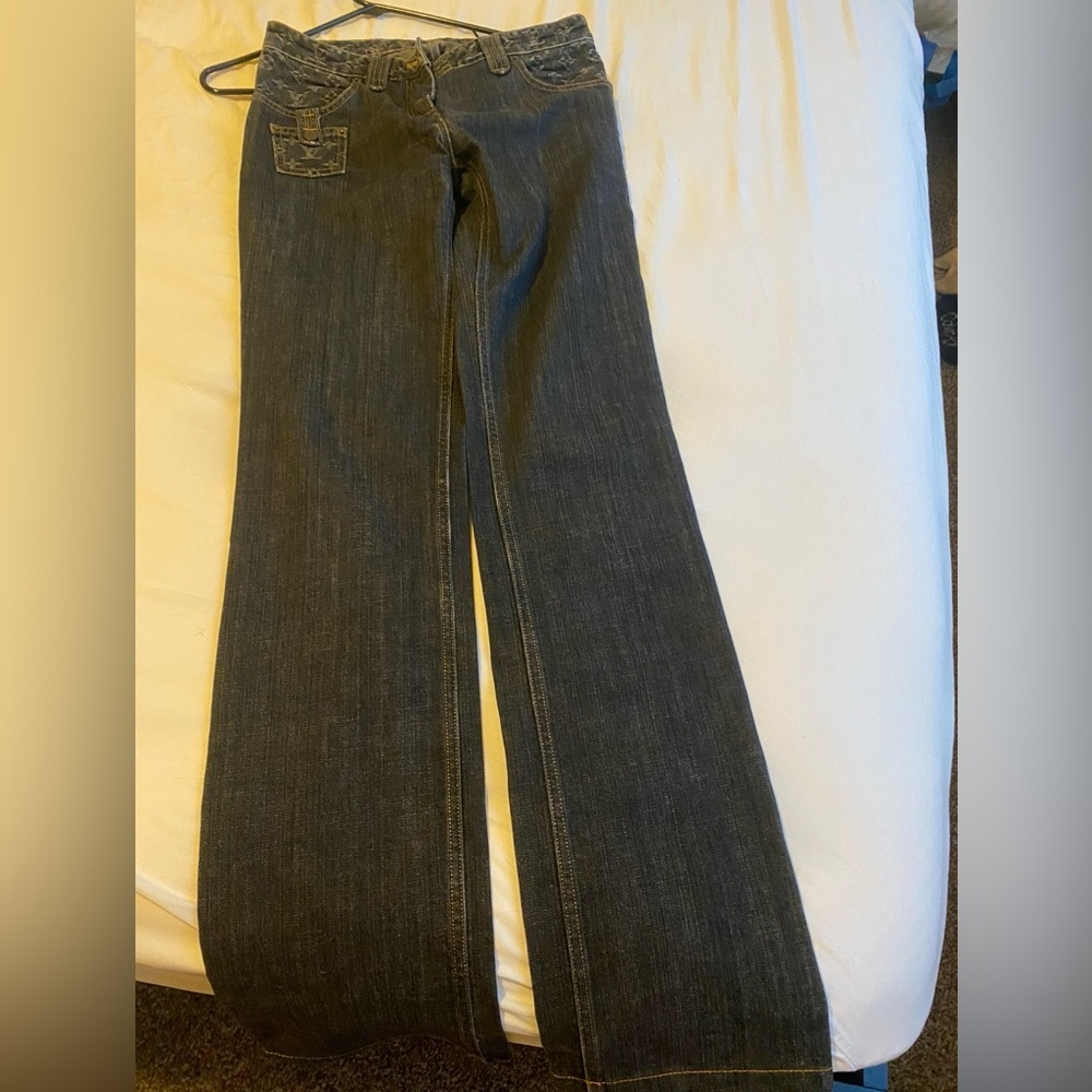 Louis Vuitton Monogram Denim Jeans – Rare Vintage – Size 38